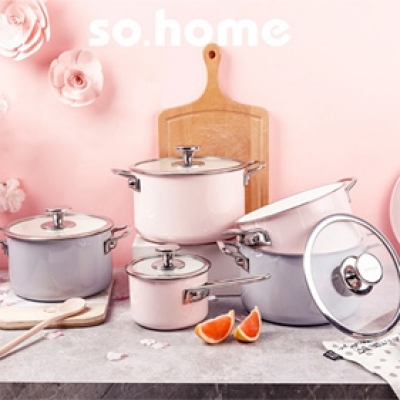 sohome靓彩不锈钢珐琅锅