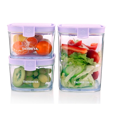 多样屋 清雅弹盖密封罐三件套