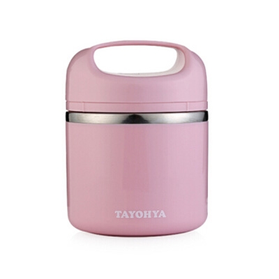 多样屋 粉晶 单层保温手提餐桶
