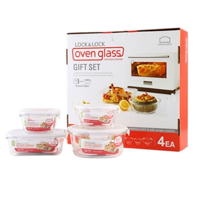 乐扣耐热玻璃保鲜盒四件套