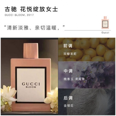 Gucci古驰/古琦香水 花悦绽放绿意繁花之水女士淡香清新持久50ML