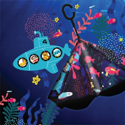 大嘴猴（Paul Frank）反向雨伞长柄伞太阳伞遮阳伞防晒伞儿童雨伞