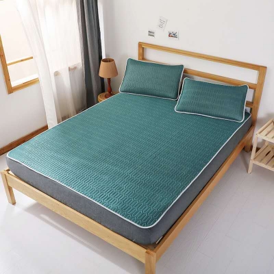 泰国天然乳胶凉席三件套冰丝软席子夏季1.8m床空调席1.5米